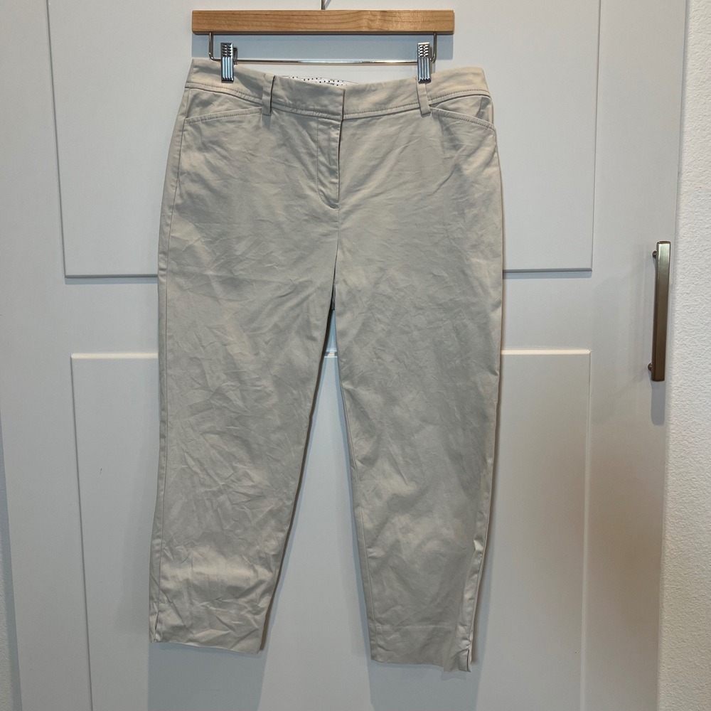 Talbots Essential Perfect Crop Pants Beige Career Casual‎ Women's 10/12